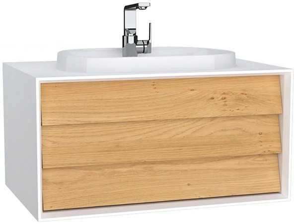 Vitra Frame 62286 Lavabo Dolabı 80 Cm,Tek Çekmeceli,Tezgahüstü Lavabolu,Mat Soft Beyaz.